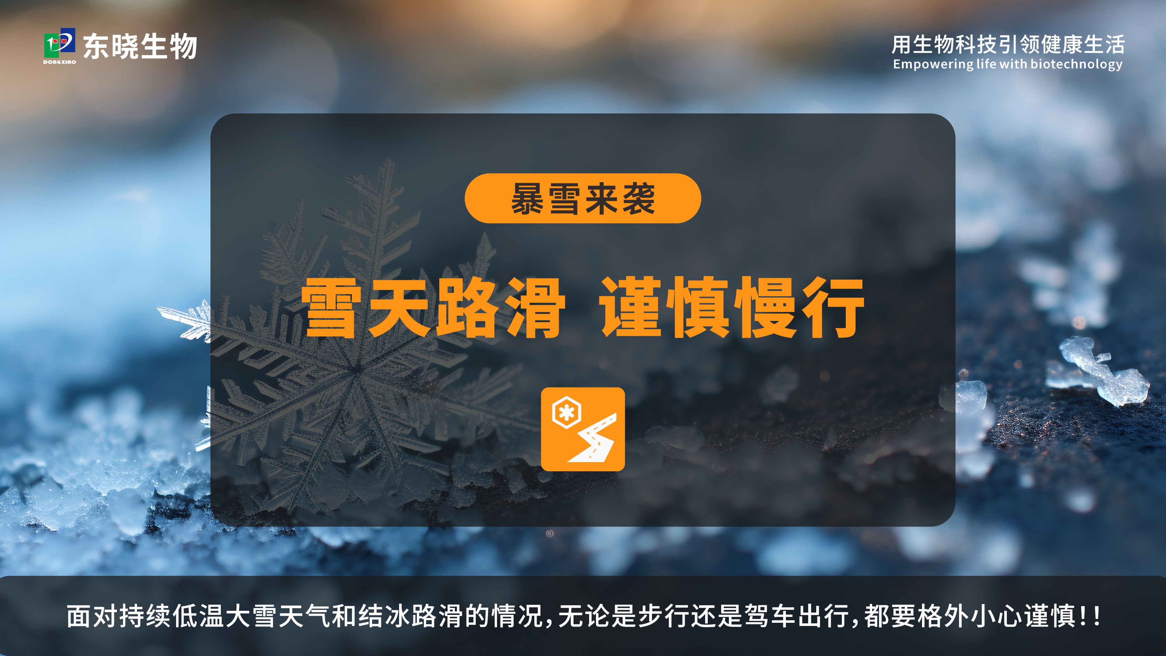 瑞雪兆丰年，东晓生物提醒您注意出行安全(图1)